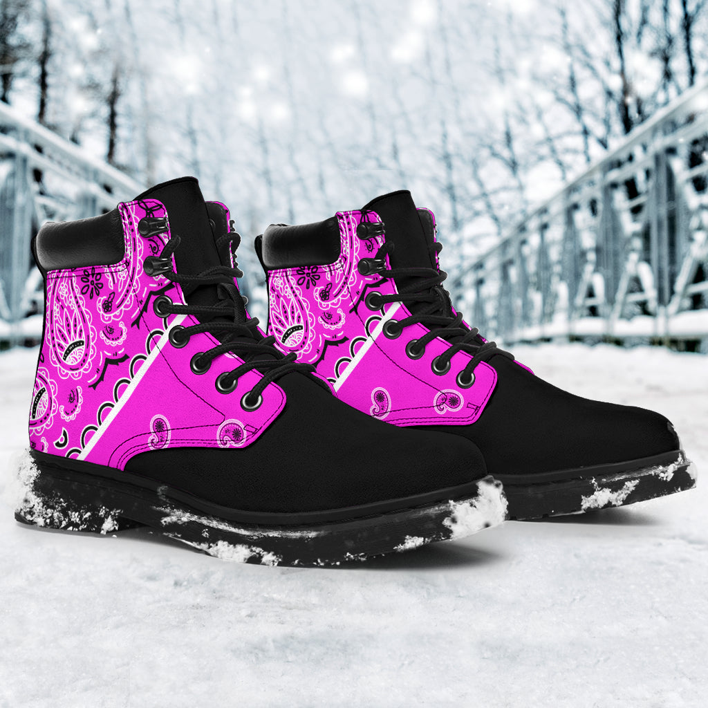 Abruptly Pink Bandana Blackout All-Season Boots