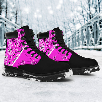 Abruptly Pink Bandana Blackout All-Season Boots