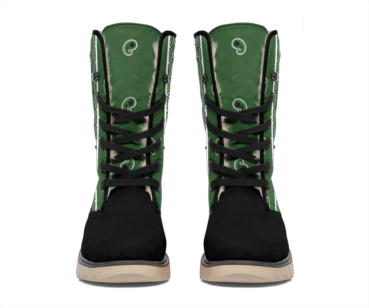 Classic Green Bandana Women's Winter Boots