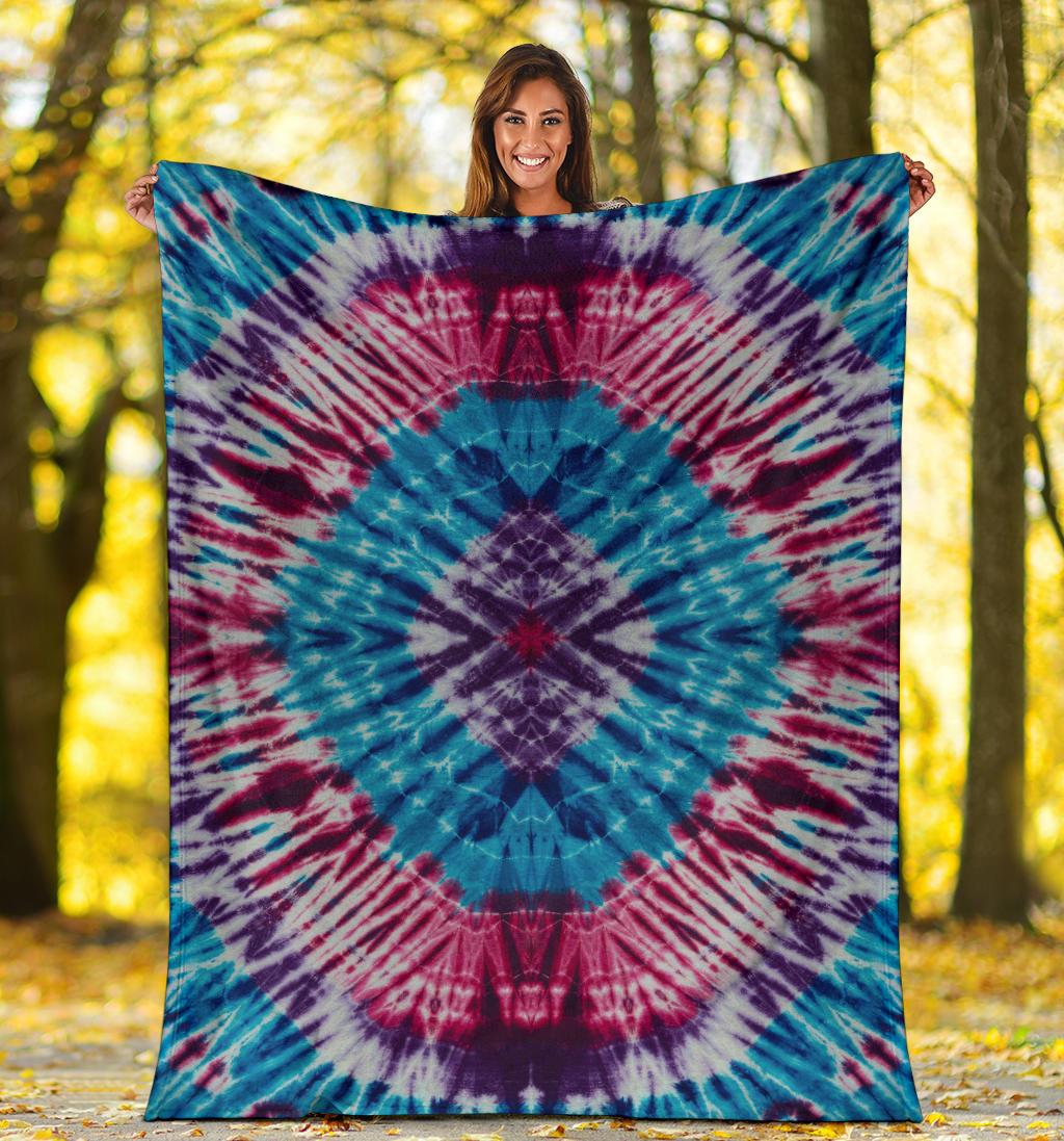 Groovy Tie Dye Fleece Throw Blanket