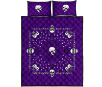 Quilt Set - Purple Hazardous Skulls Bandana Quilt w/Shams