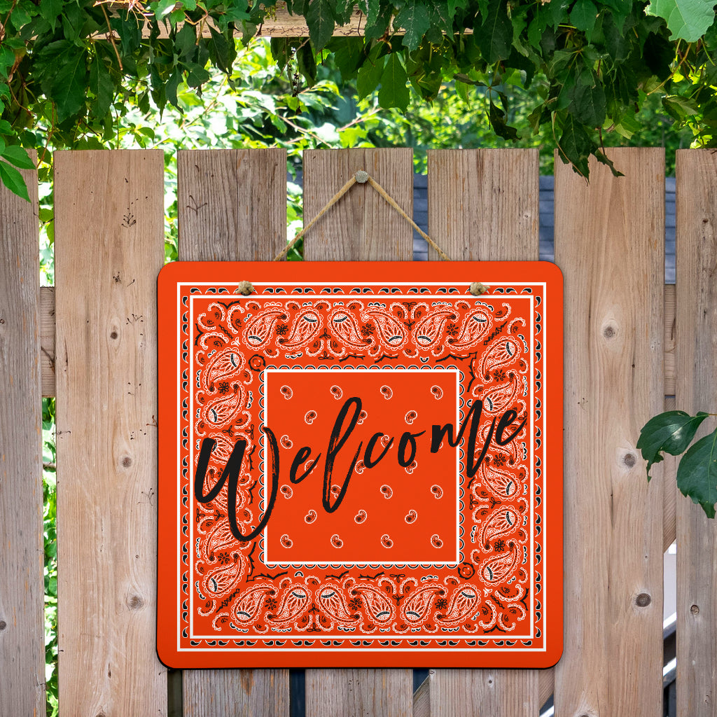 Orange Bandana Door Signs
