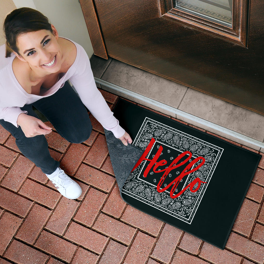 Black Bandana Door Mats