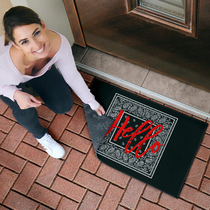 Black Bandana Door Mats