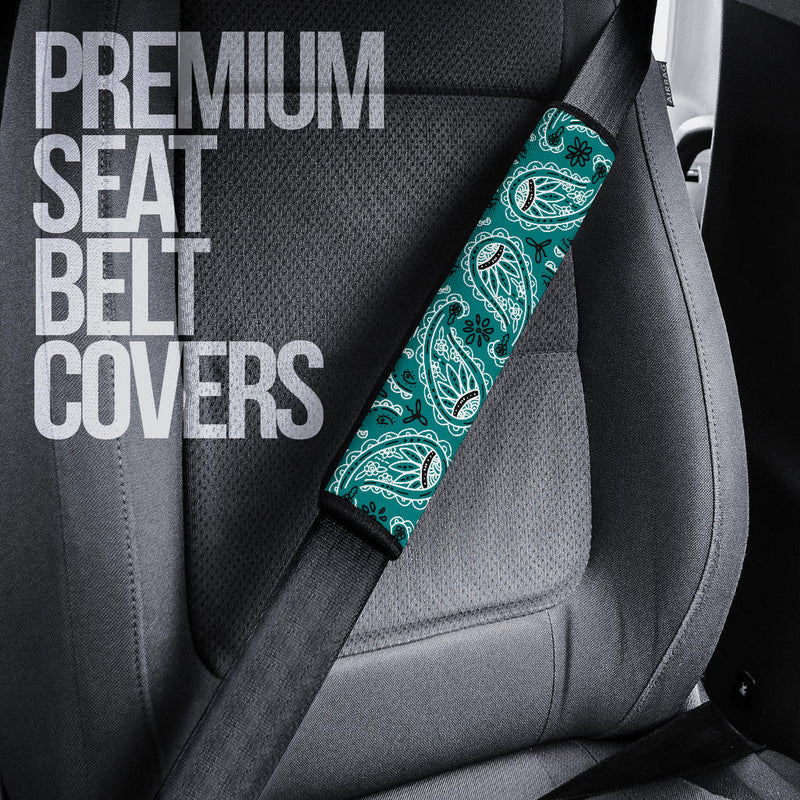 Teal Bandana Seat Belt Covers - 3 Styles