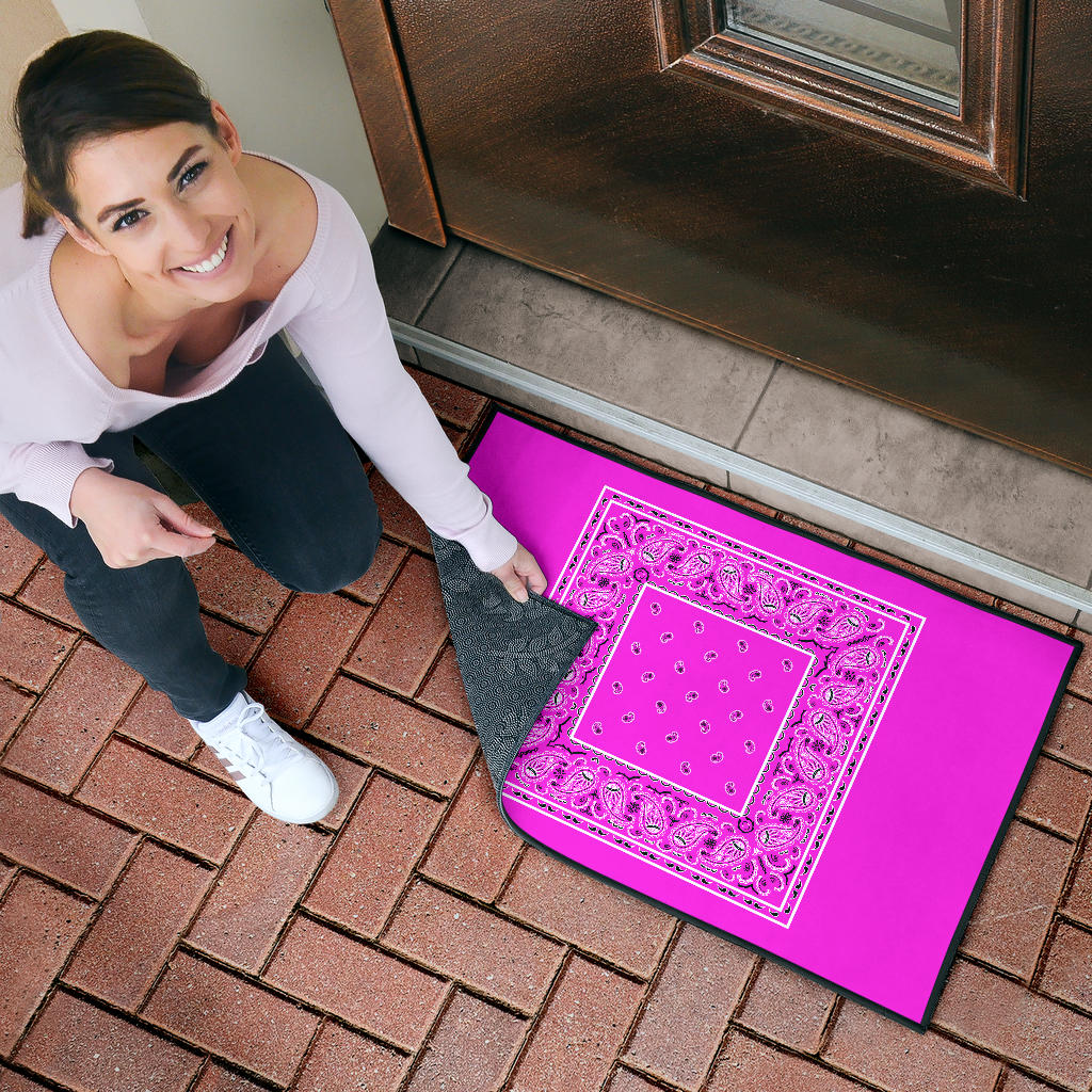 Abruptly Pink Bandana Door Mats