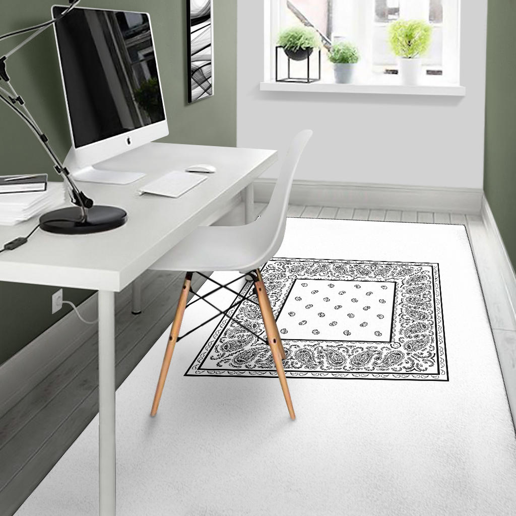 White Bandana Area Rugs - Minimal