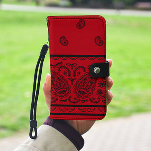 Red and Black Bandana Phone Case Wallet