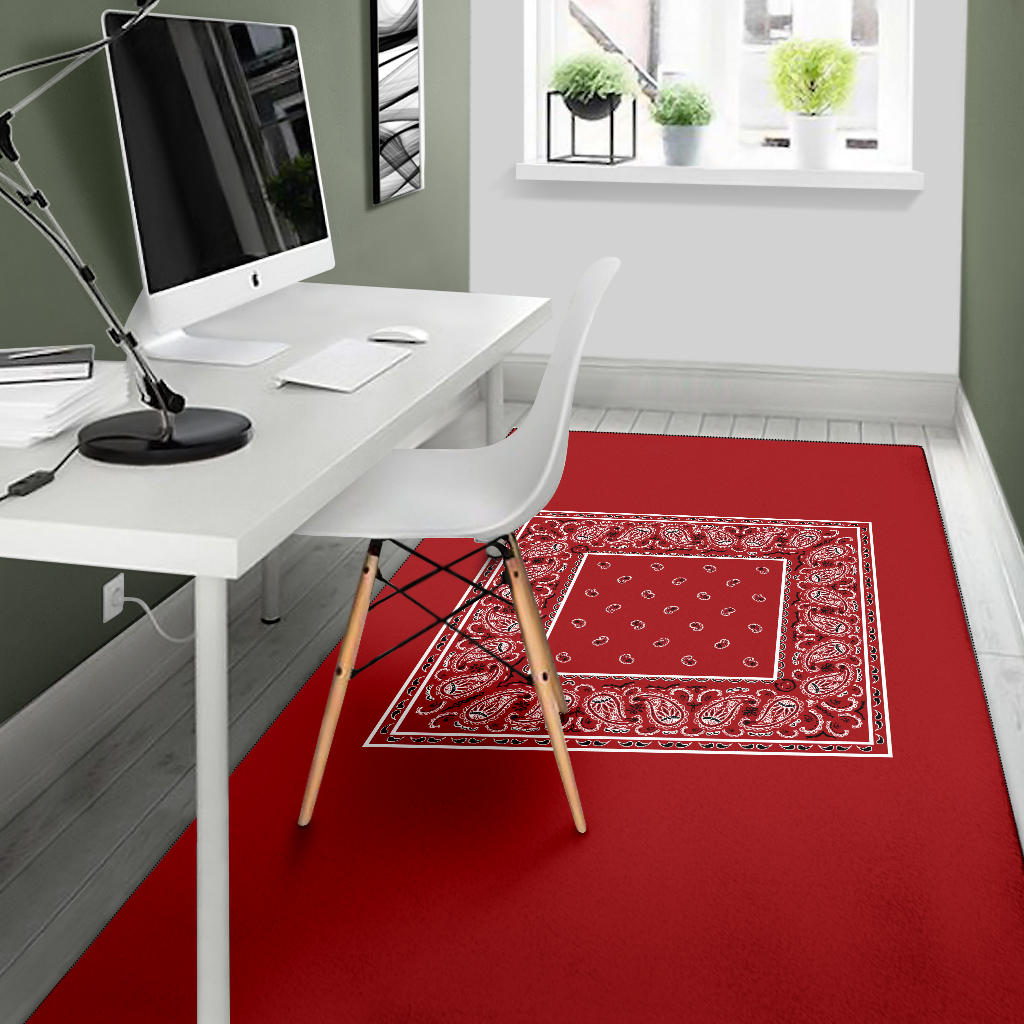 Classic Red Bandana Area Rugs - Minimal