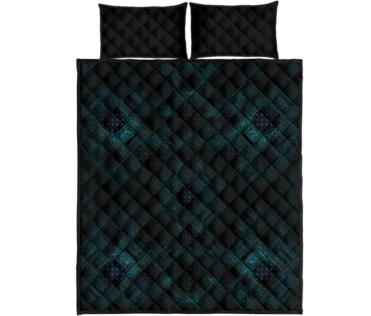 Quilt Set - Electric Blues Bandana DB Quilt w/Shams