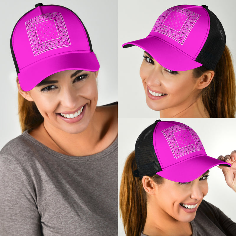 pink bandana baseball cap