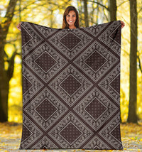 Coffee Brown Bandana Throw Blanket