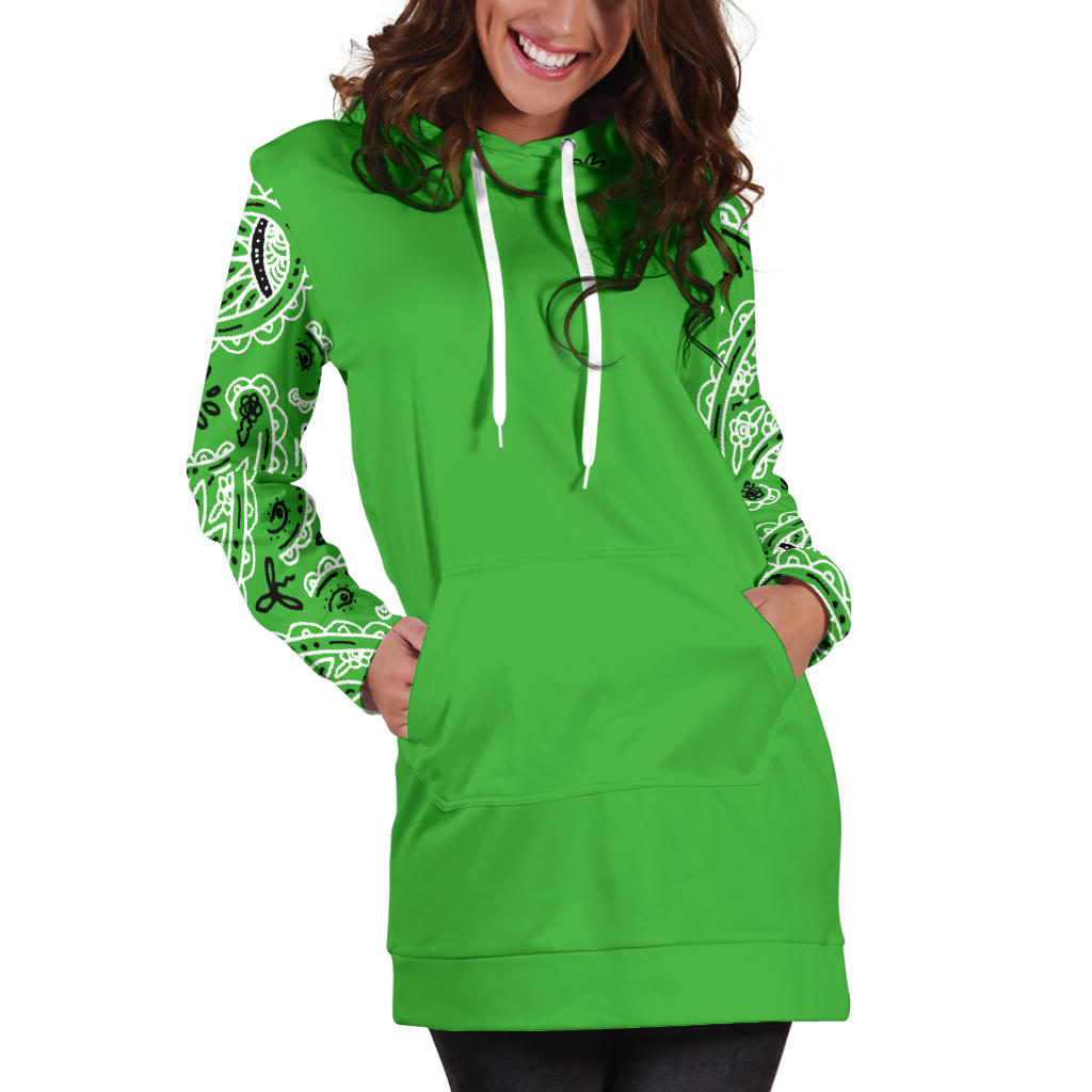 Green Bandana Hoodie Dress