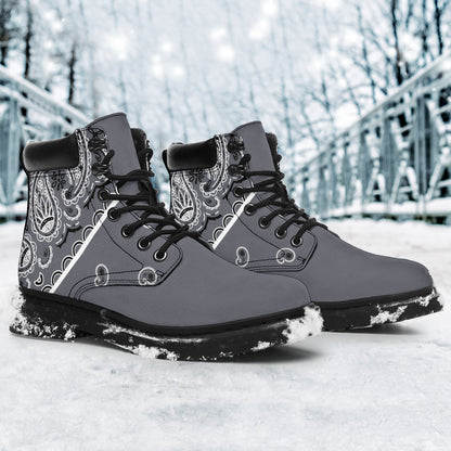 Classic Gray Bandana All Season Boots