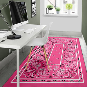 Warm Pink Bandana Area Rugs - Fitted