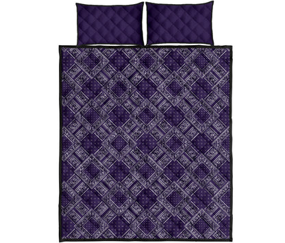 Quilt Set - Royal Purple Bandana DB Quilt w/Shams