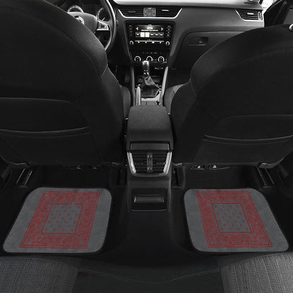 Quad Gray and Red Bandana Car Mats - Minimal