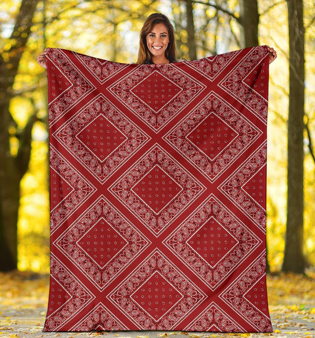 Red Bandana Throw Blanket
