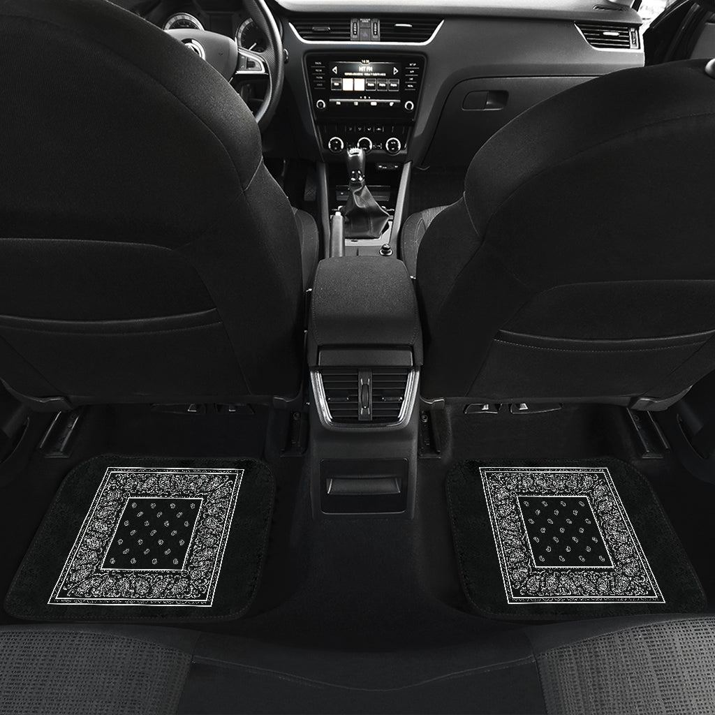 Quad Black Bandana Car Mats - Minimal