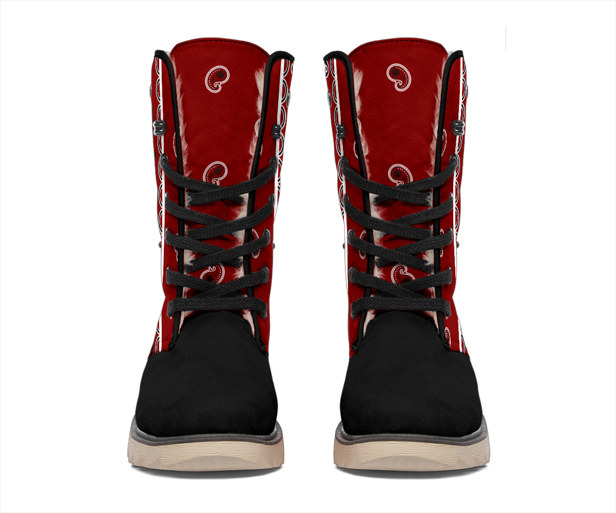 Maroon Bandana Women's Winter Boots