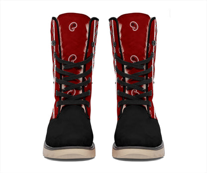 Maroon Bandana Women's Winter Boots