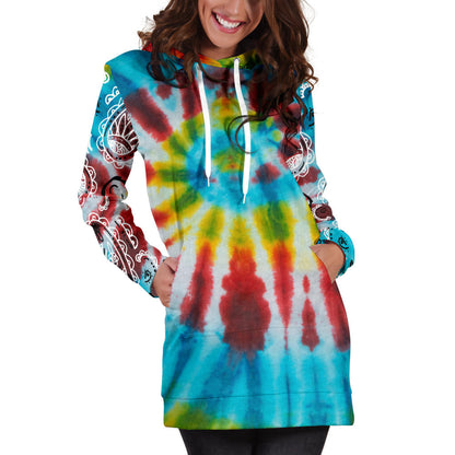 Tie Dye Bandana Hoodie Dresses