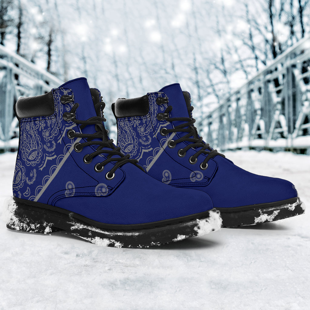 Blue and Gray Bandana All Season Boots
