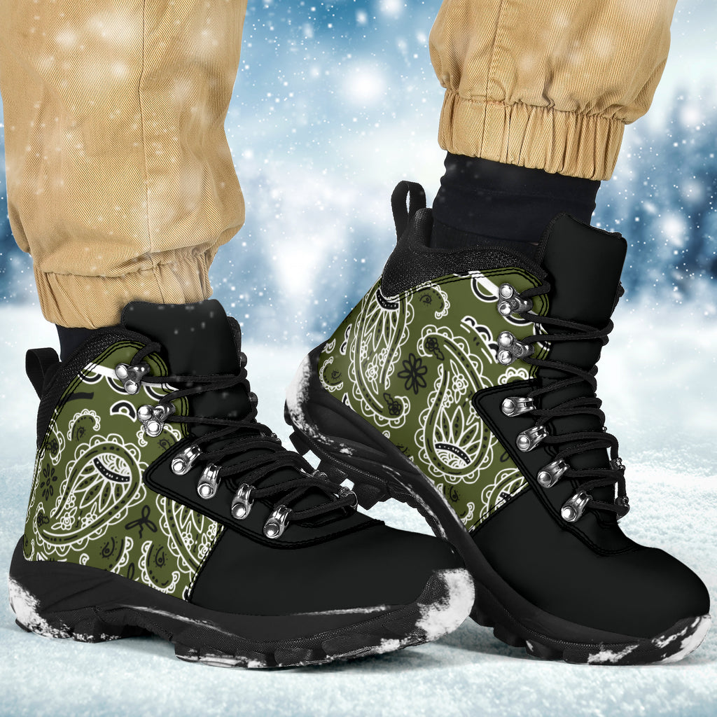 Army Green Bandana Alpine Boots