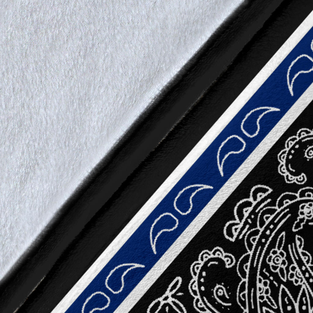Blue and Black Bandana Throw Blanket