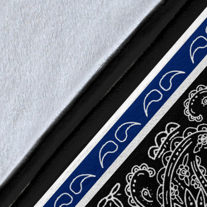 Blue and Black Bandana Throw Blanket