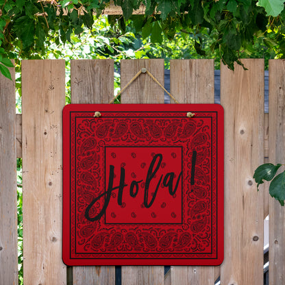 Red and Black Bandana Door Signs