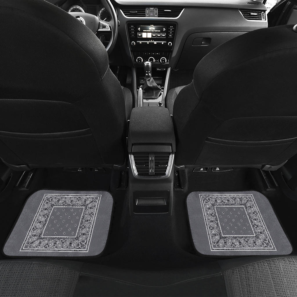 Quad Classic Gray Bandana Car Mats - Minimal