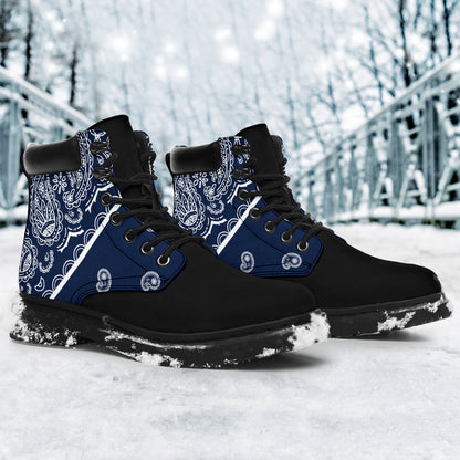 Navy Blue Bandana Blackout All Season Boots