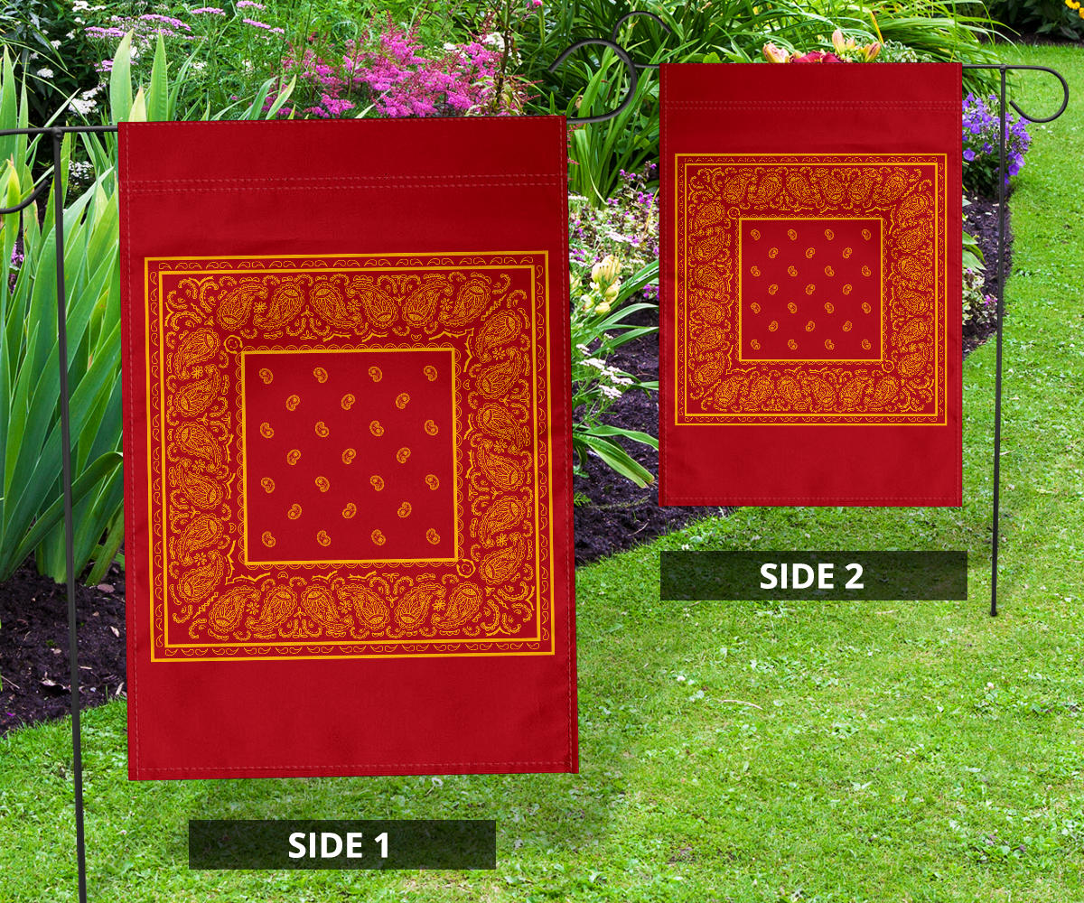 Red and Gold Bandana Home and Garden Flags