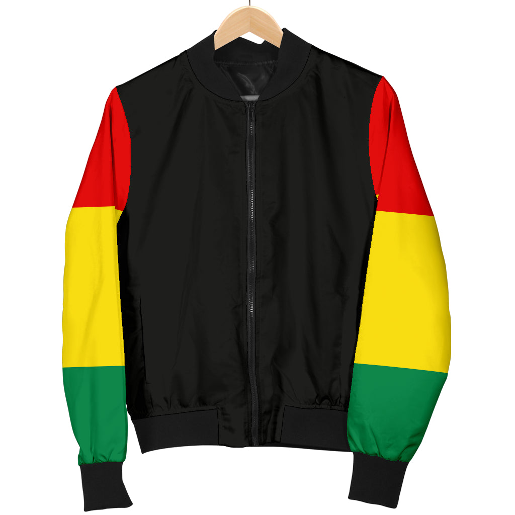 Women's Rasta Flag Bandana Sleeved Bomber Jacket