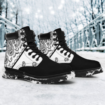 White Bandana Blackout All Season Boots