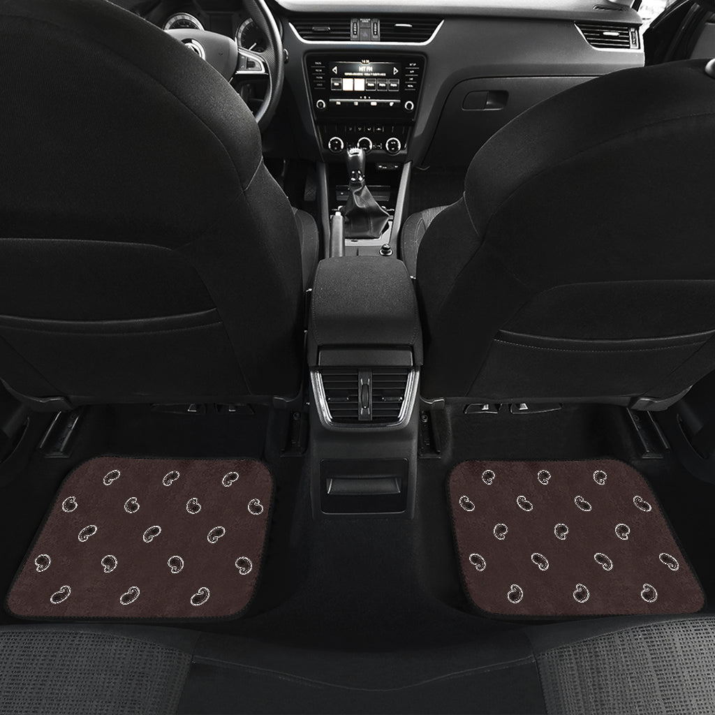 Quad Coffee Brown Bandana Car Mats - Fancy