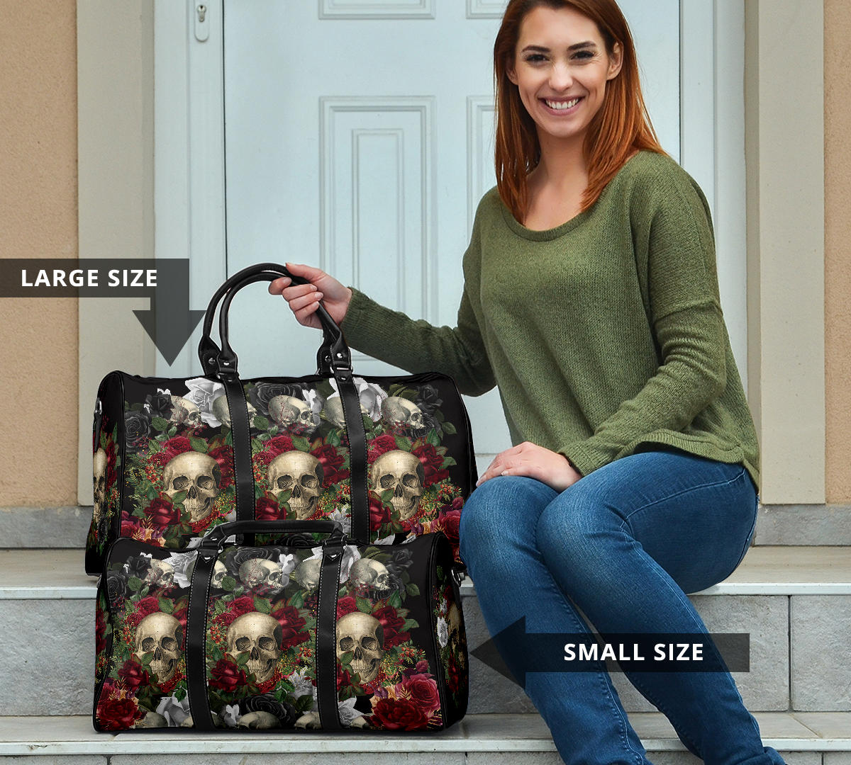 Skulls and Roses Travel Bag