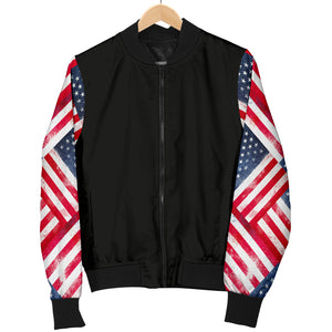 Men's American Flag Sleeved Bomber Jacket