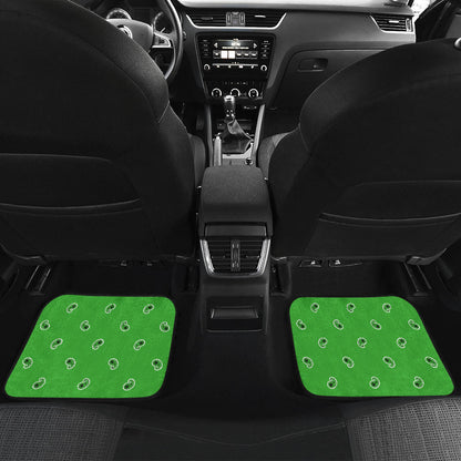 Quad Lime Green Bandana Car Floor Mats - Fancy