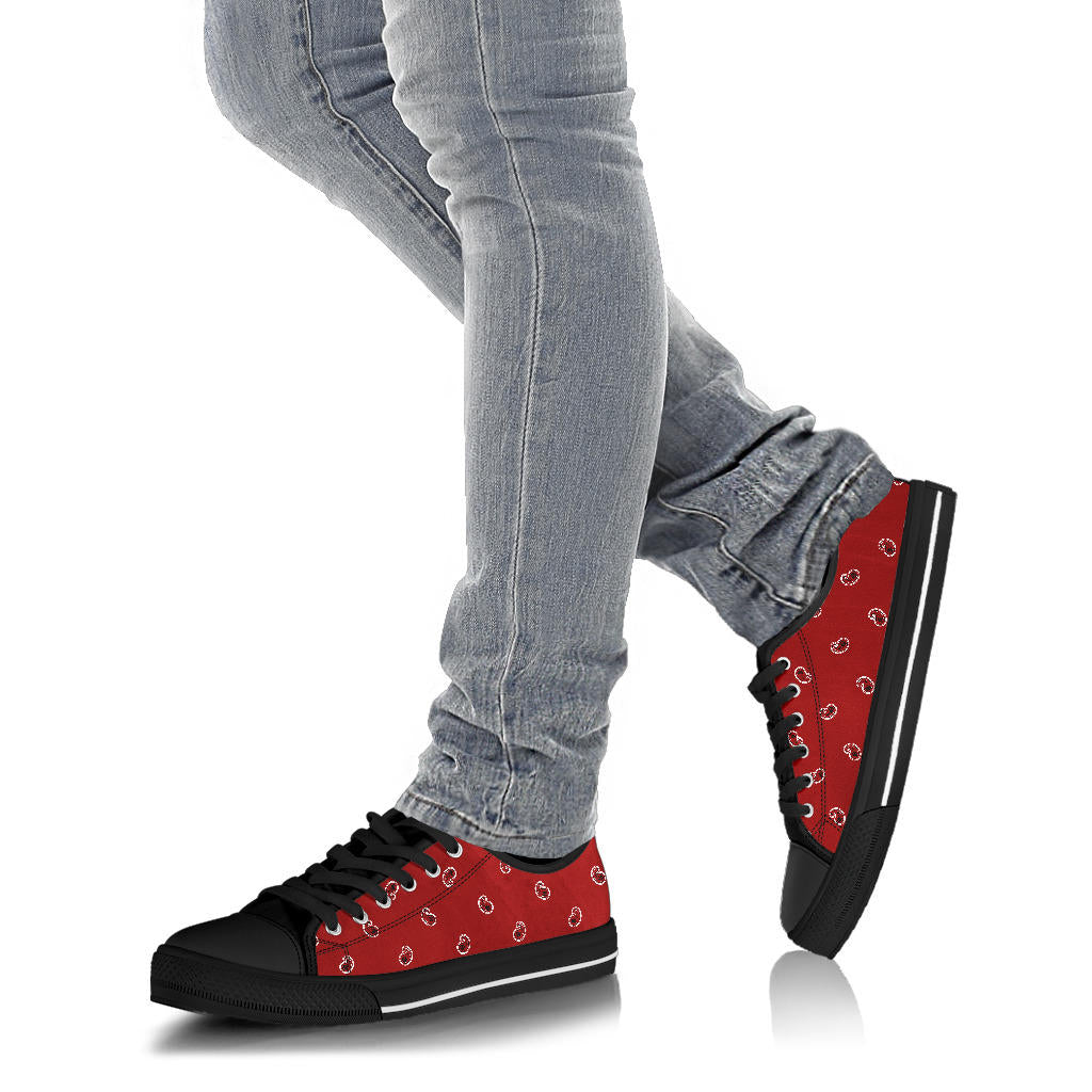 Canvas Low Top Sneakers - Maroon Paisley