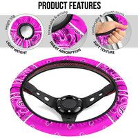 Abruptly Pink Bandana Steering Wheel Covers - 3 Styles