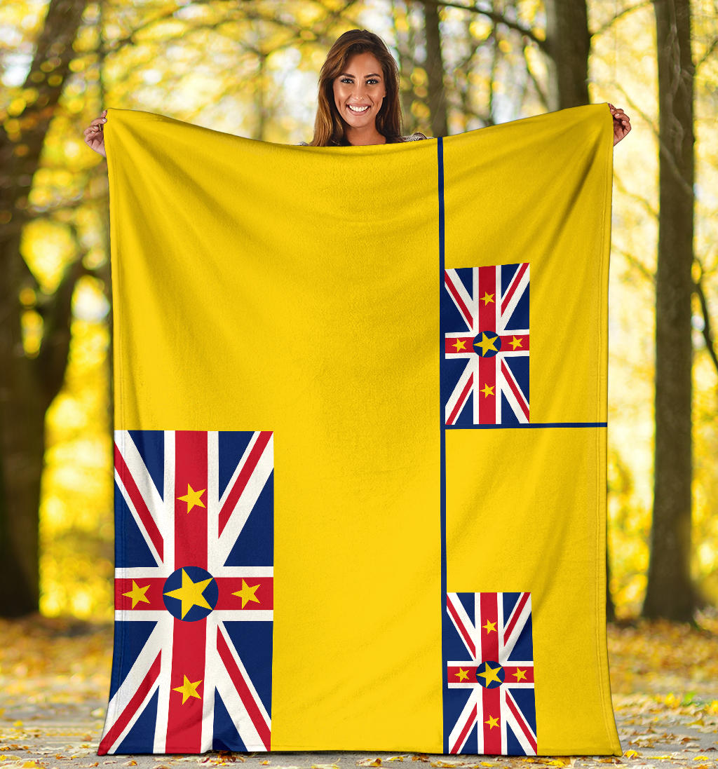 Niue Flag Fleece Throws
