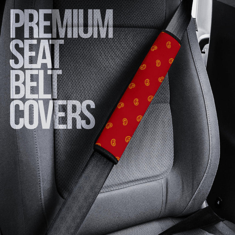 Red and Gold Bandana Seat Belt Covers - 3 Styles