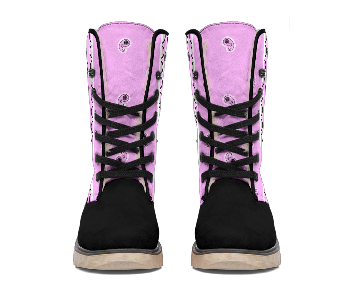 Light Pink Bandana Women's Winter Boots