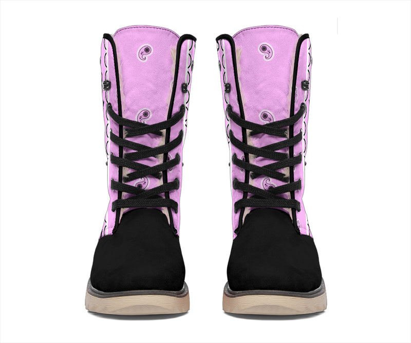 Light Pink Bandana Women's Winter Boots