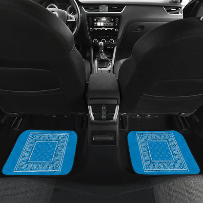 Quad Sky Blue Bandana Car Mats - Minimal