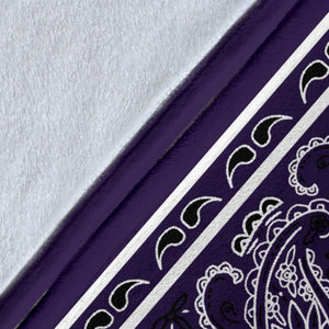 Purple Bandana Fleece Throw Blanket Details