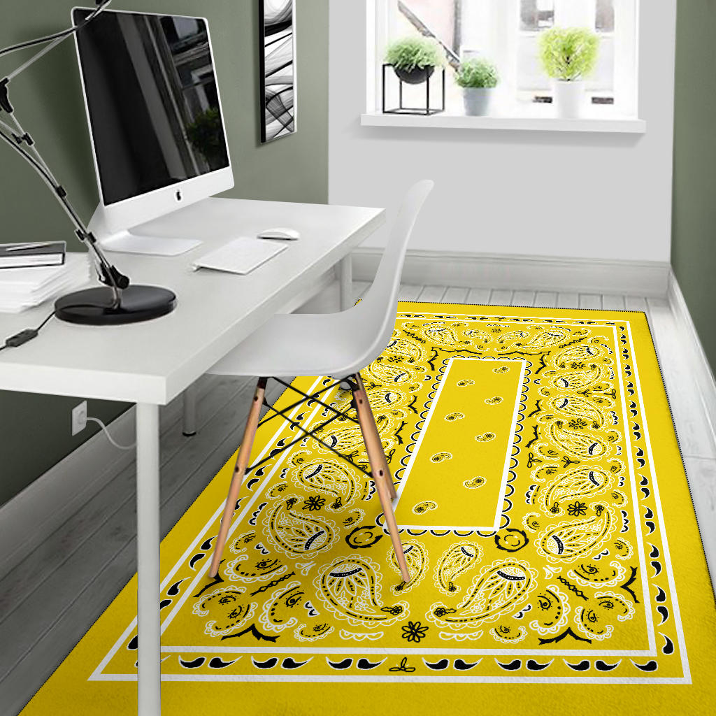 Sunshine Yellow Bandana Area Rugs - Fitted