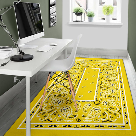 Sunshine Yellow Bandana Area Rugs - Fitted